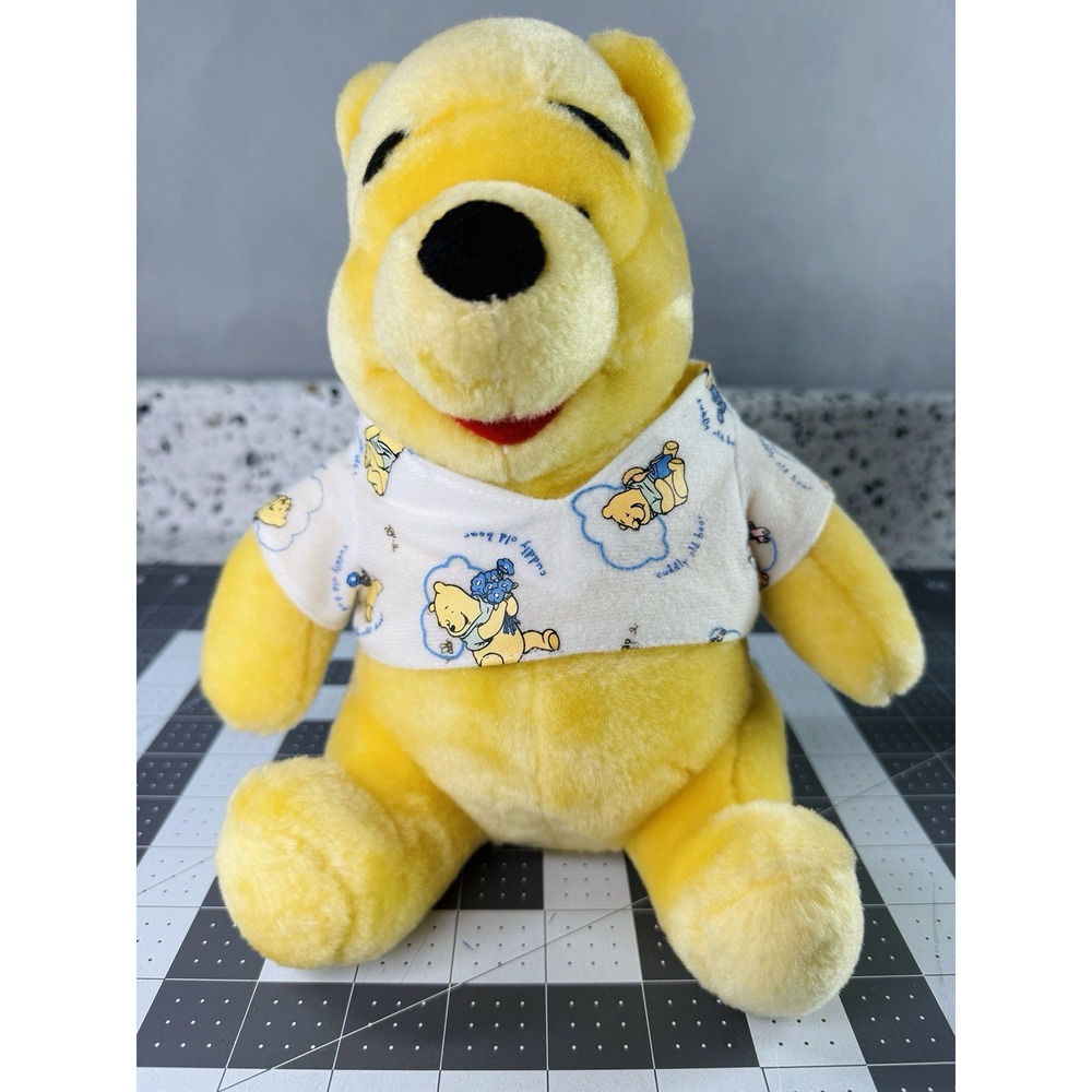 Extremely Rare VTG 9" Disney Winnie the Pooh Plush- Cuddly Old Bear TShirt